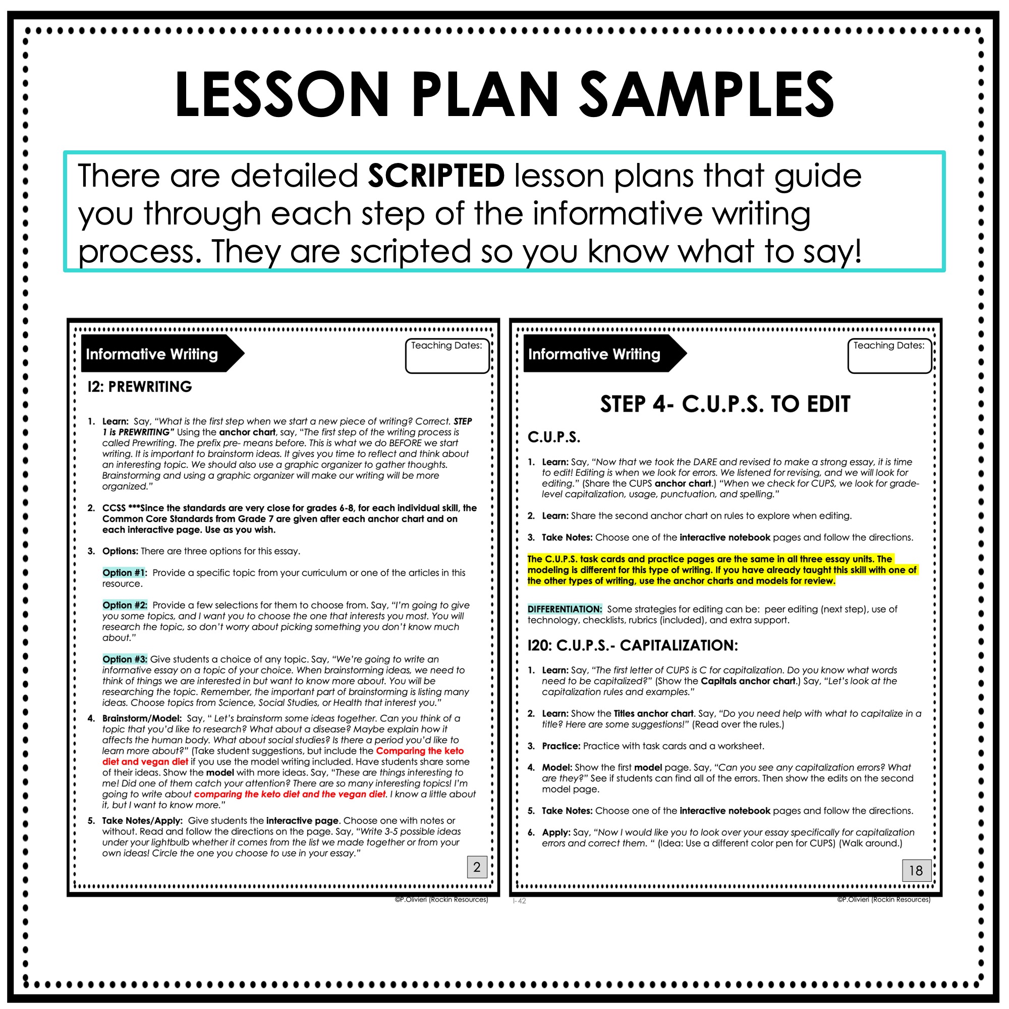 7th Grade Printable Informative Writing Unit - Image 3