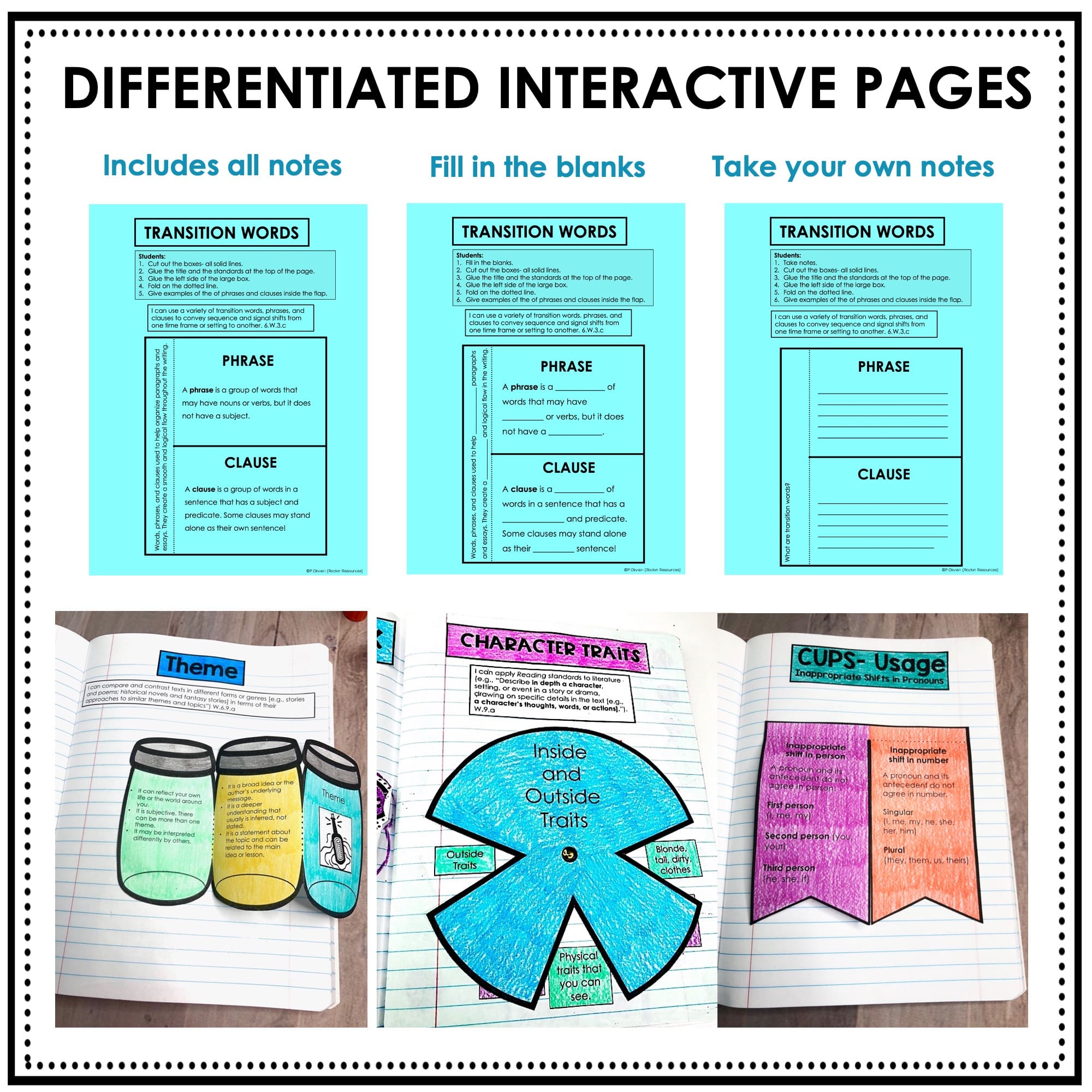 Interactive Writing Notebook Pages | Middle School Interactive Notebook - Image 2