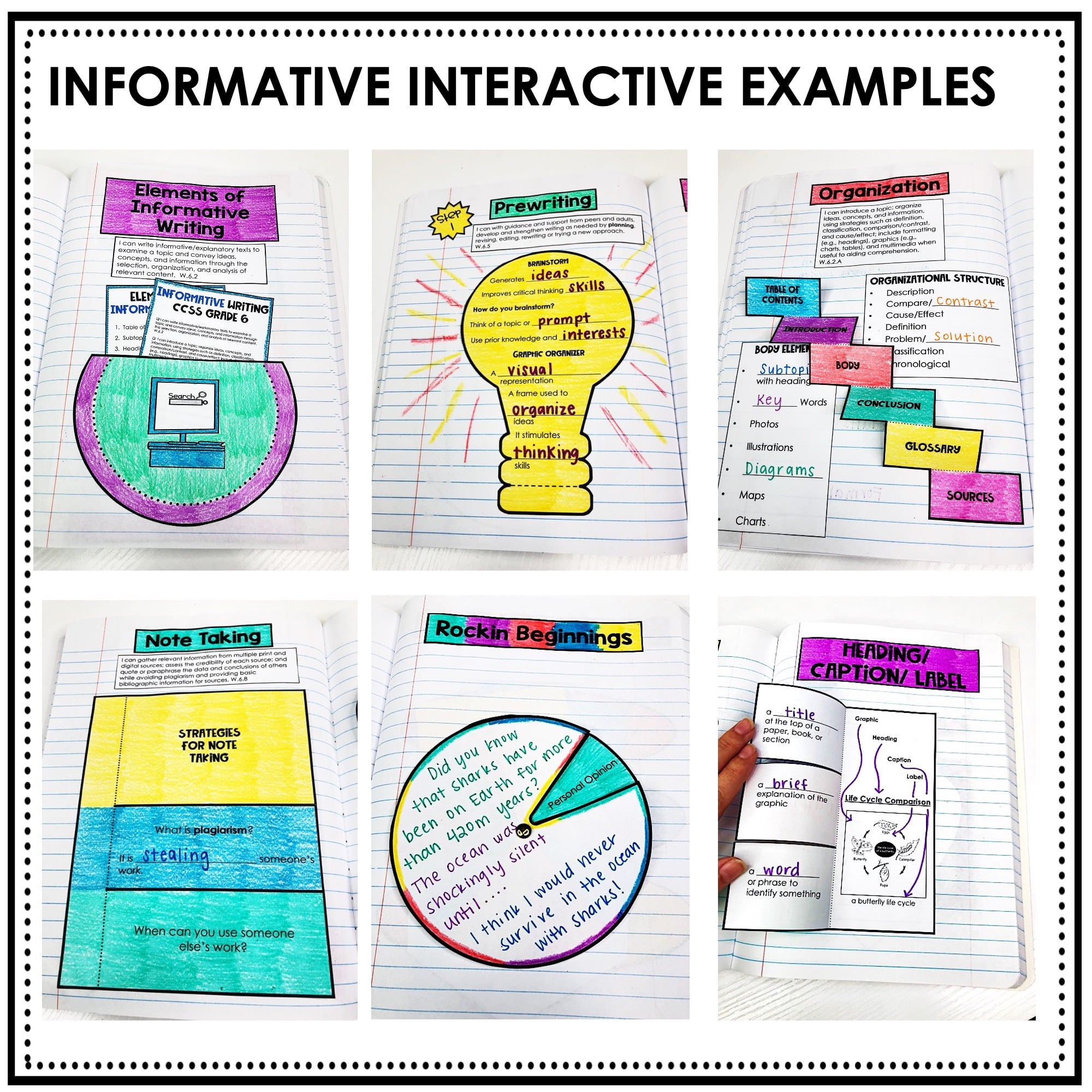 Interactive Writing Notebook Pages | Middle School Interactive Notebook - Image 4