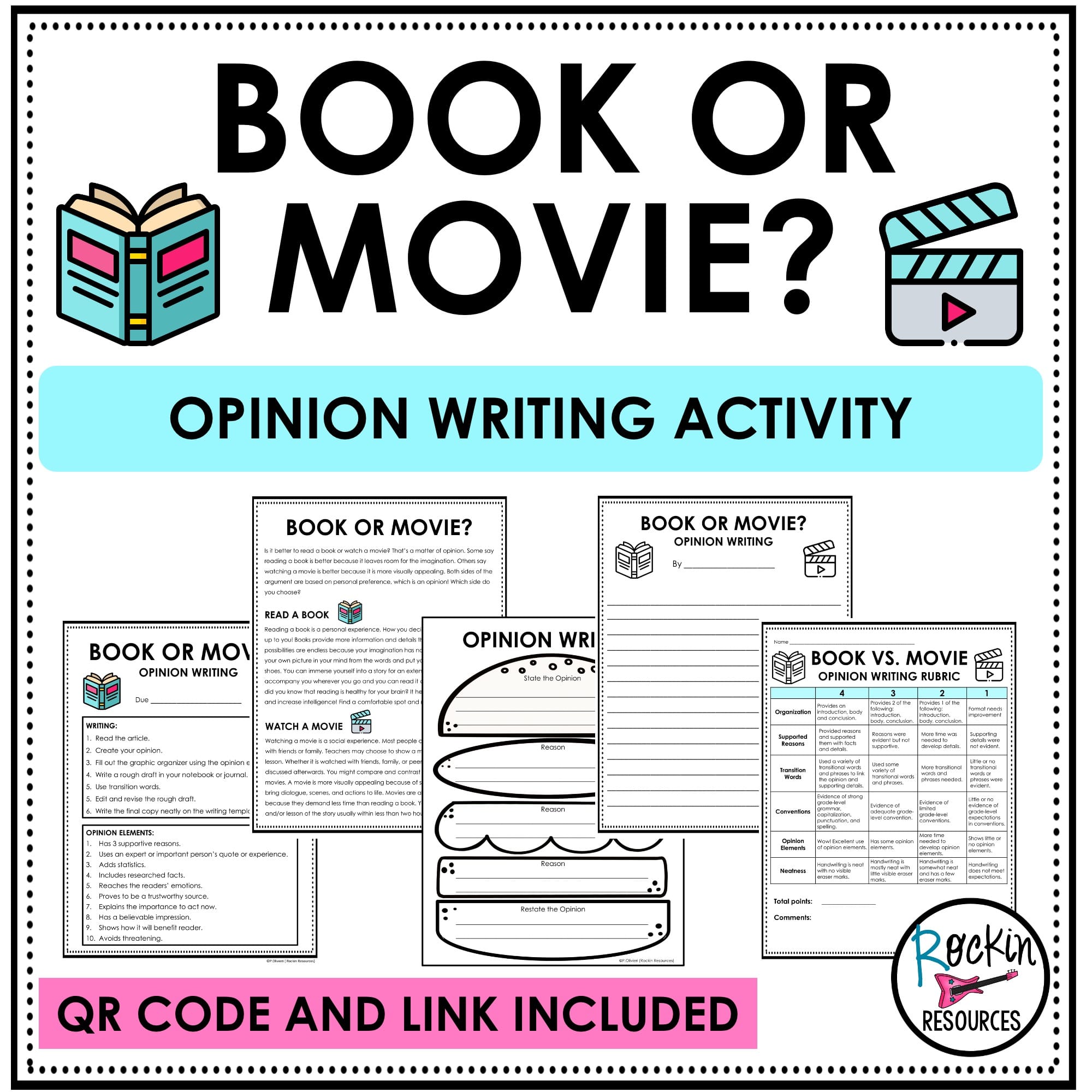 Opinion Writing: Book or Movie? - Rockin Resources
