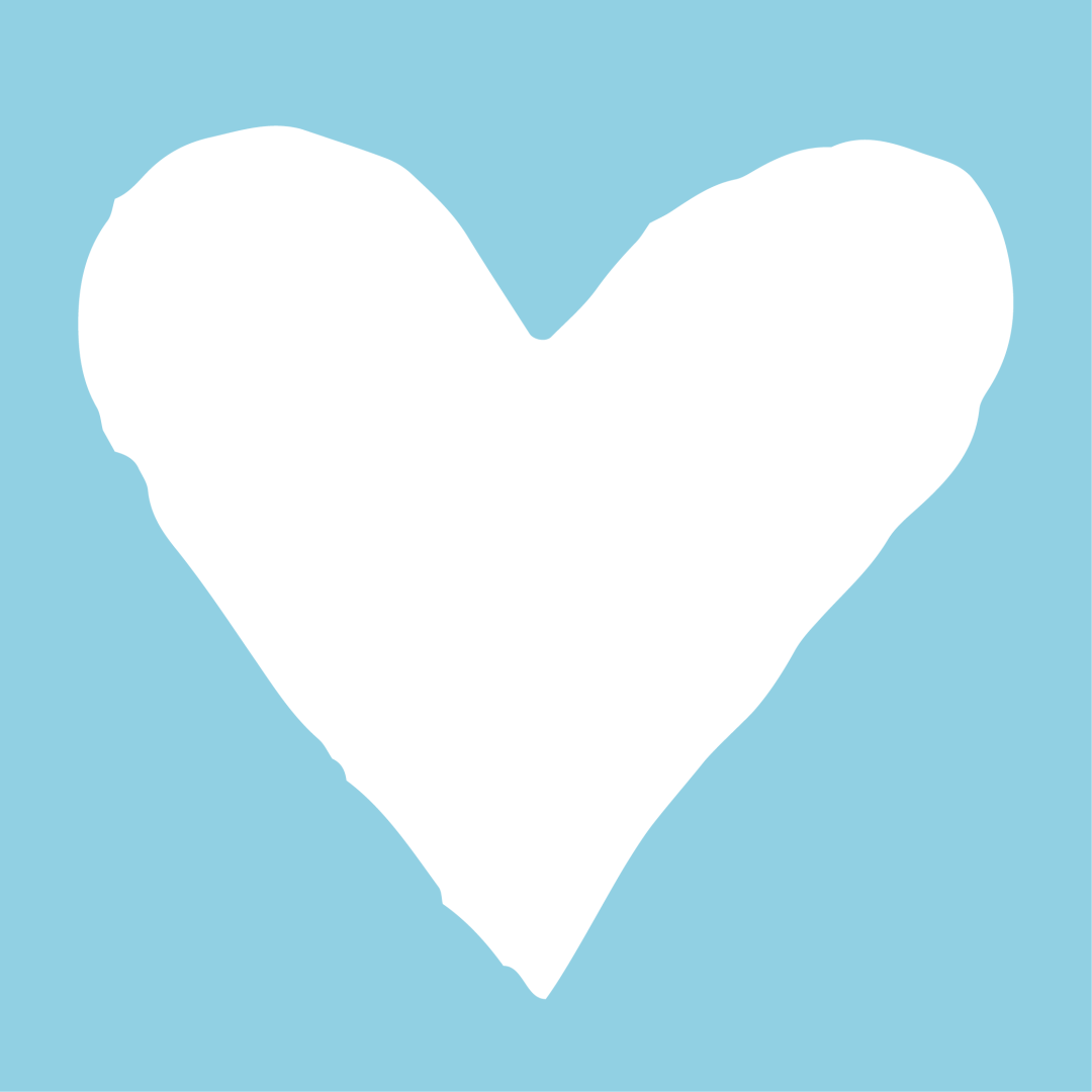 The Funky Hen heart square blue