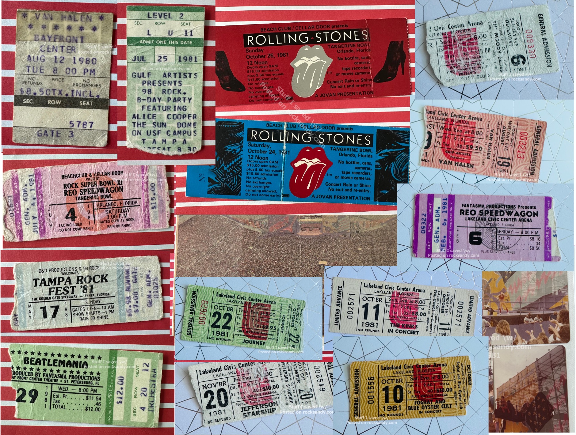 1980-1981 Concert Ticket Stubs | rocksandy.rocks