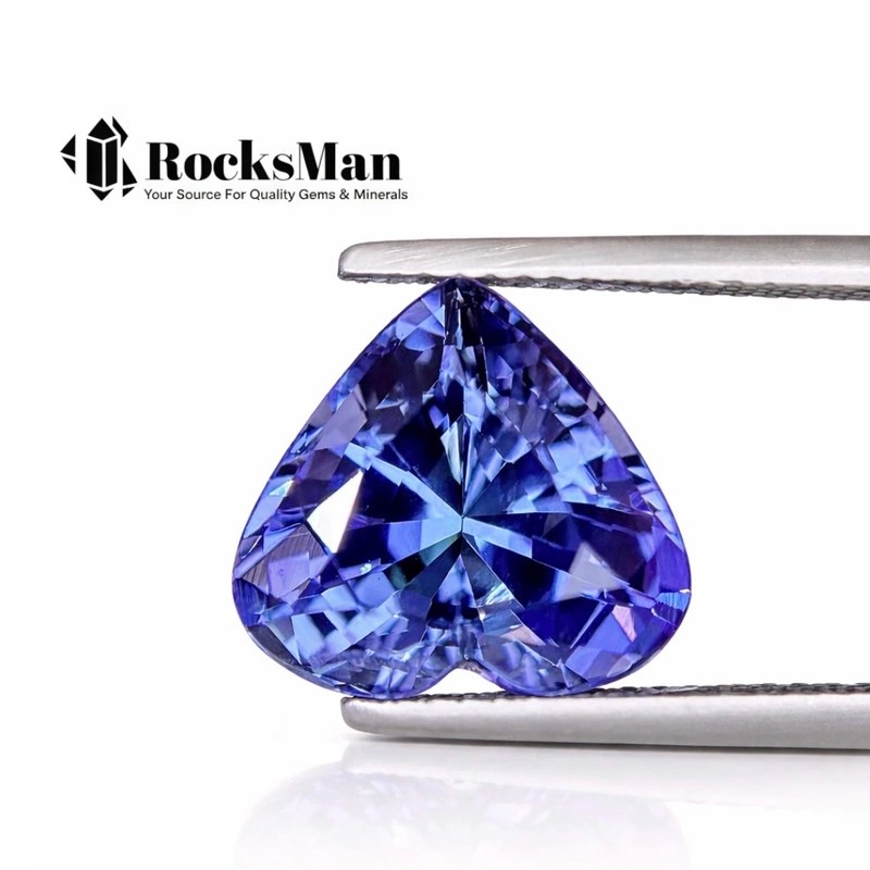 Natural Unheated Tanzanite  5.79 Ct, Heart Shape, Violetish Blue