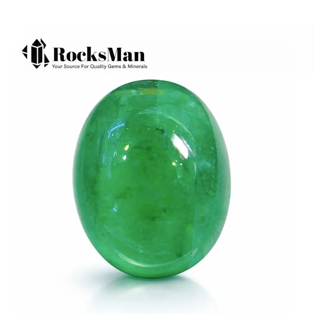2.29 ct Zambian emerald oval cabochon vivid green natural gemstone