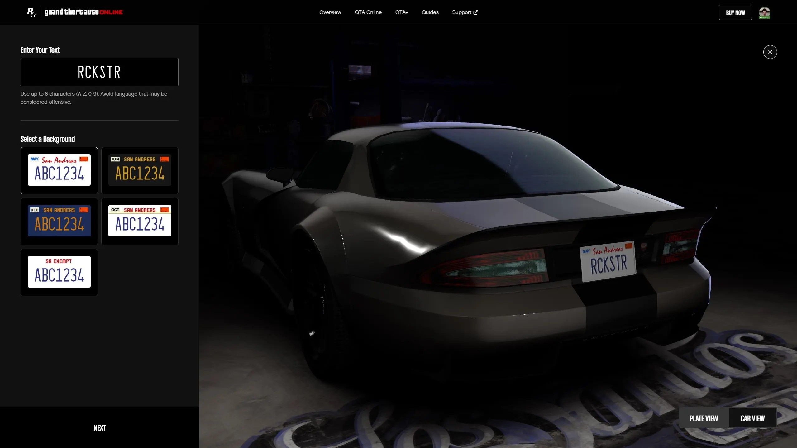 How To Use The New GTA Online License Plate Creator And What Features PLATE 1 