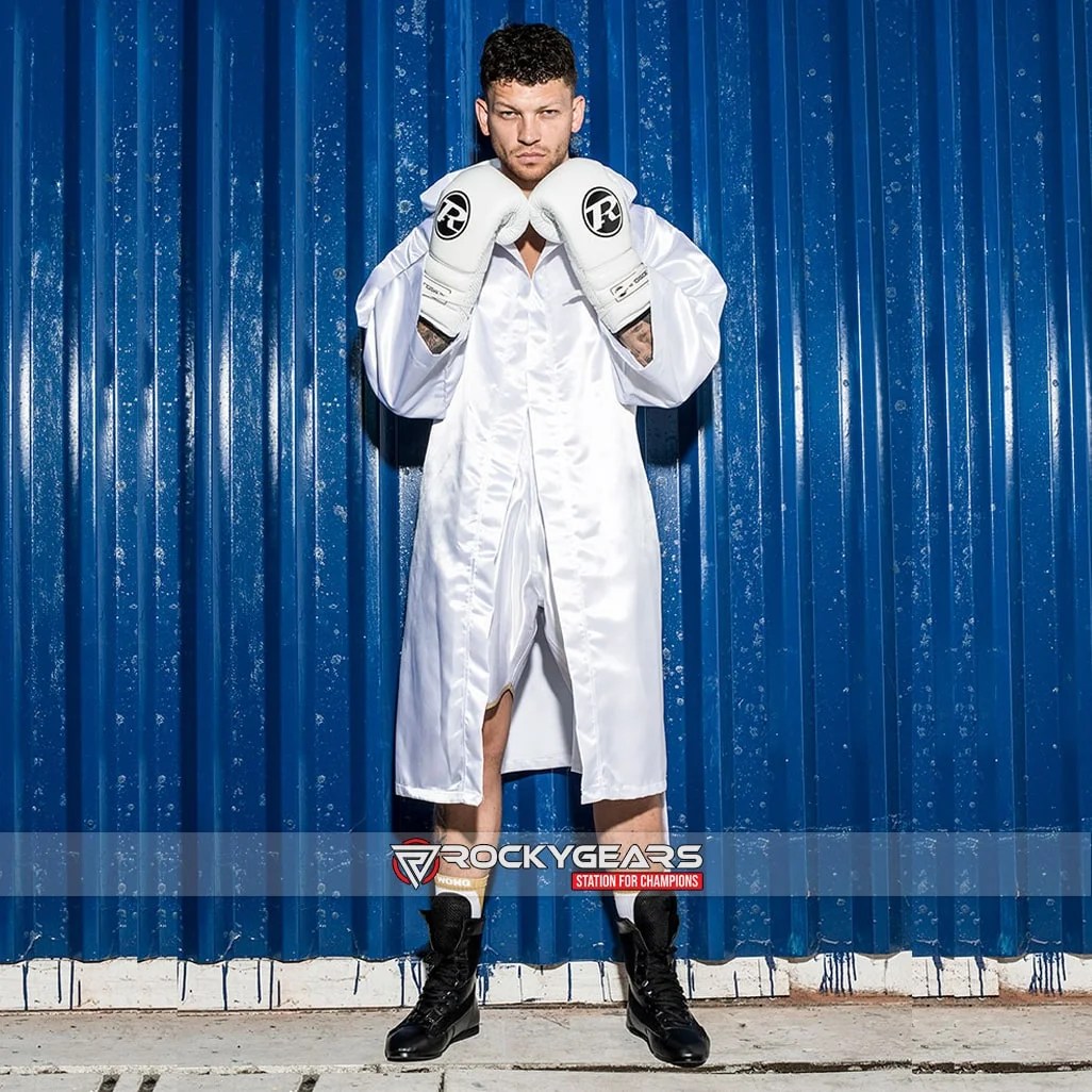 Custom Printed White boxing Robe