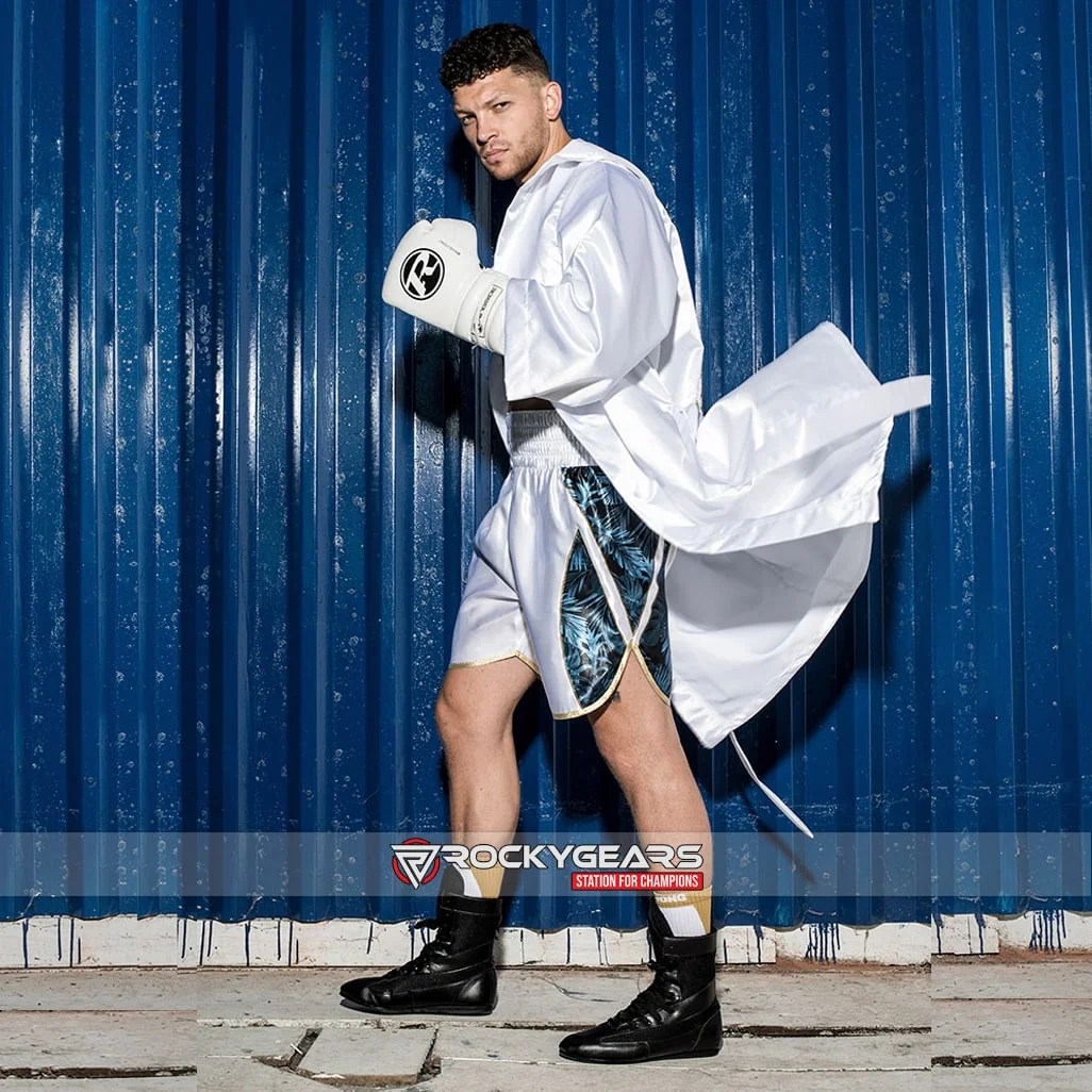 Custom Printed White boxing Robe
