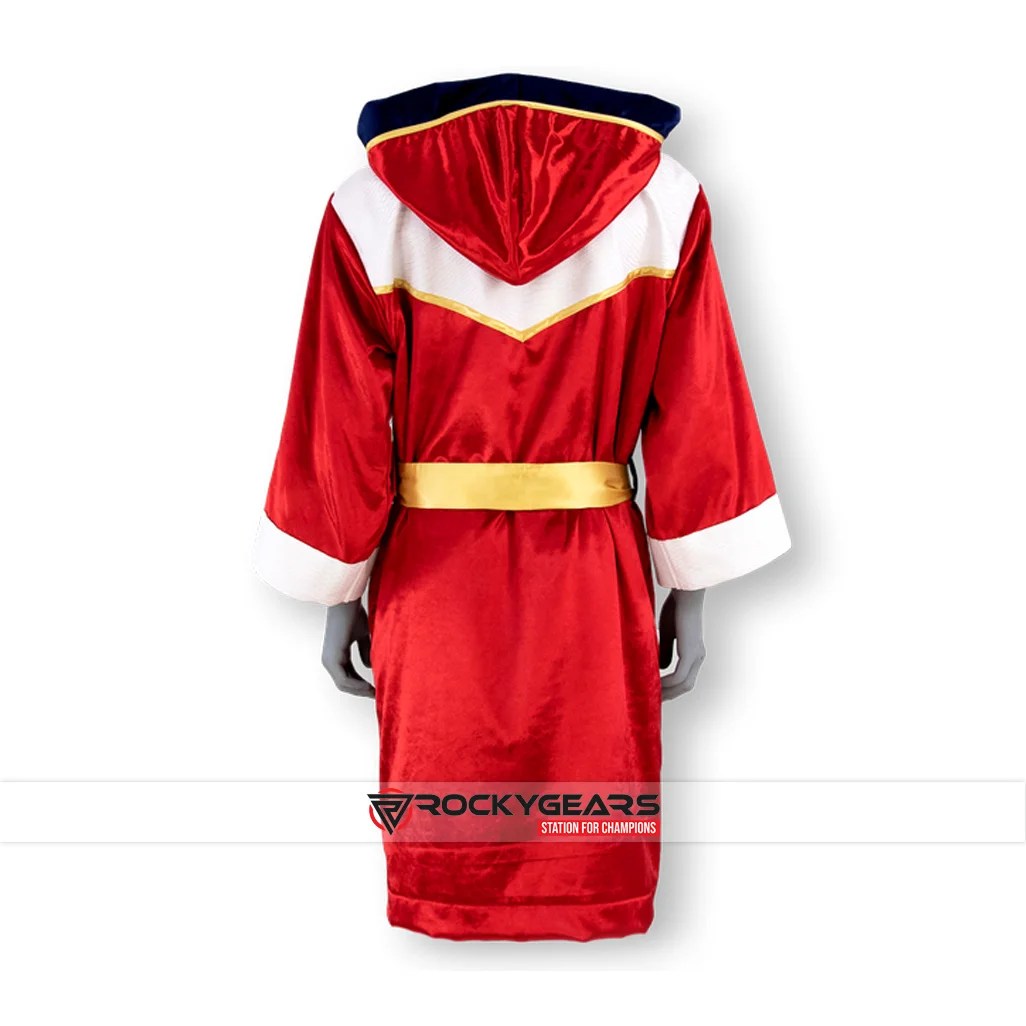 Red White Boxing Robe back