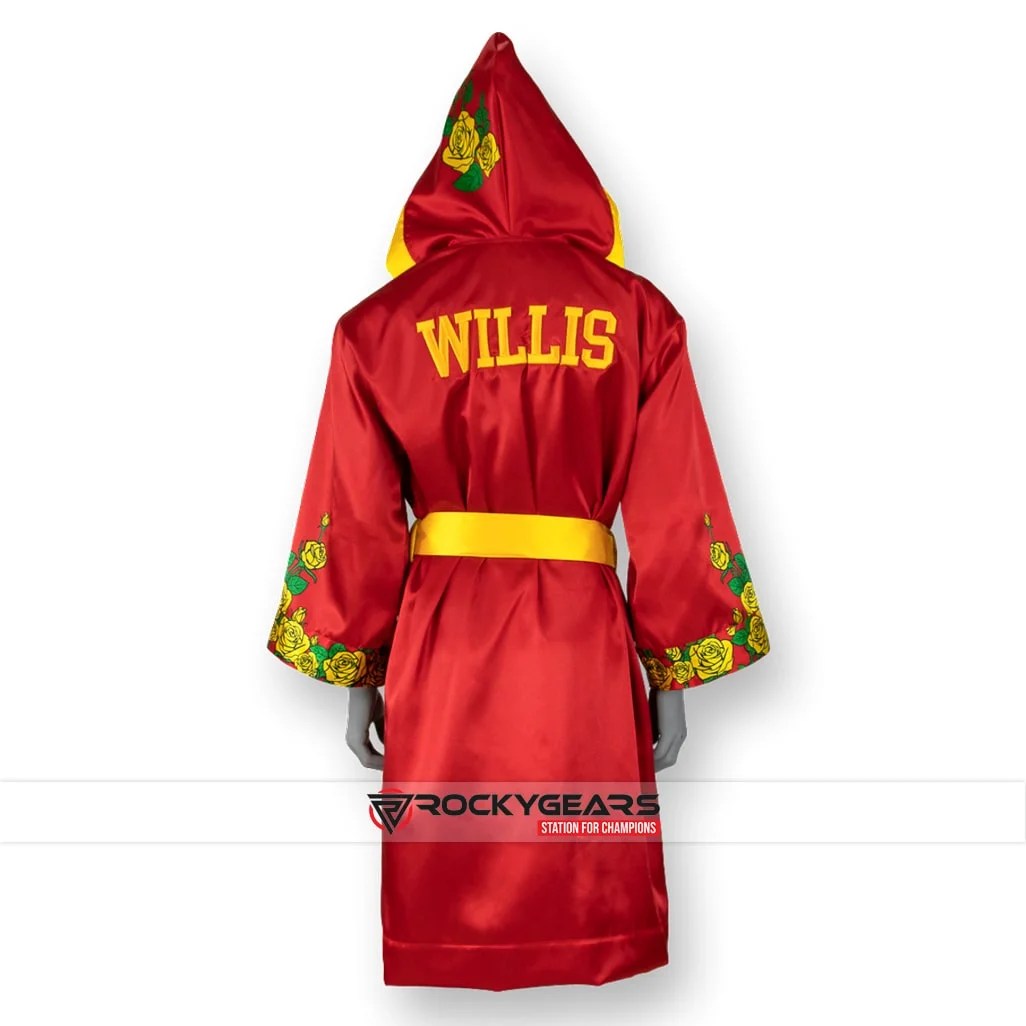 Red Yellow Boxing Robe back