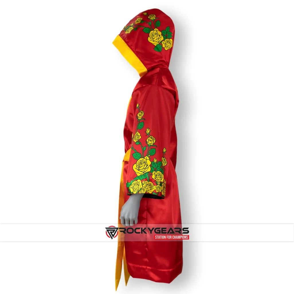Red Yellow Boxing Robe side
