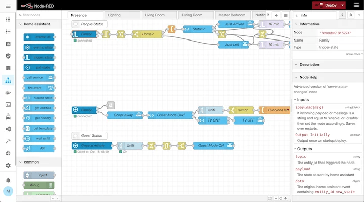 Node-RED and Home Assistant