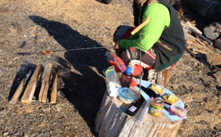 A happy camper using his Rolla Roaster.