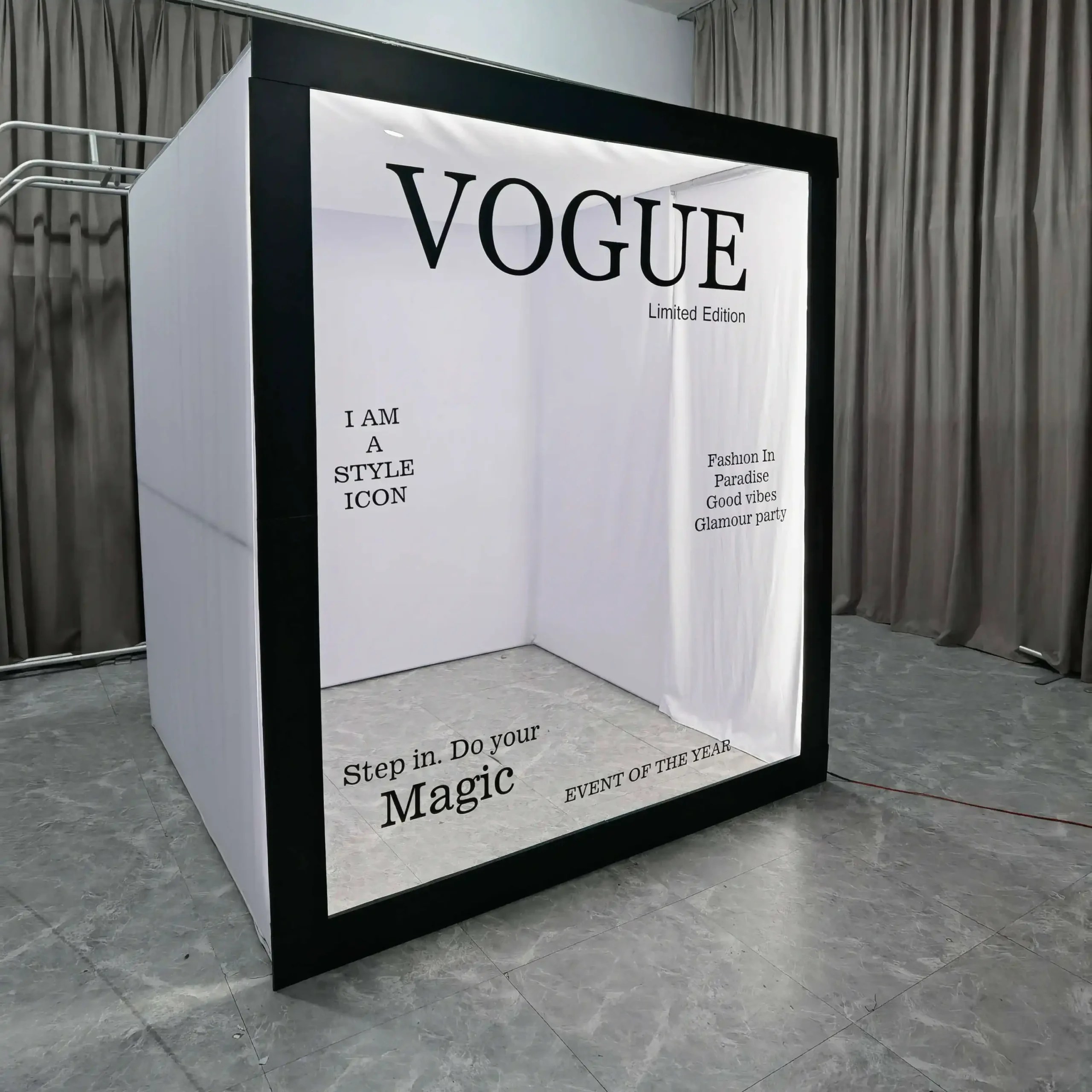 Custom branded photo booth