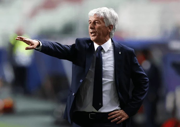 Gian Piero Gasperini speaking at his press conference before Torino versus Roma