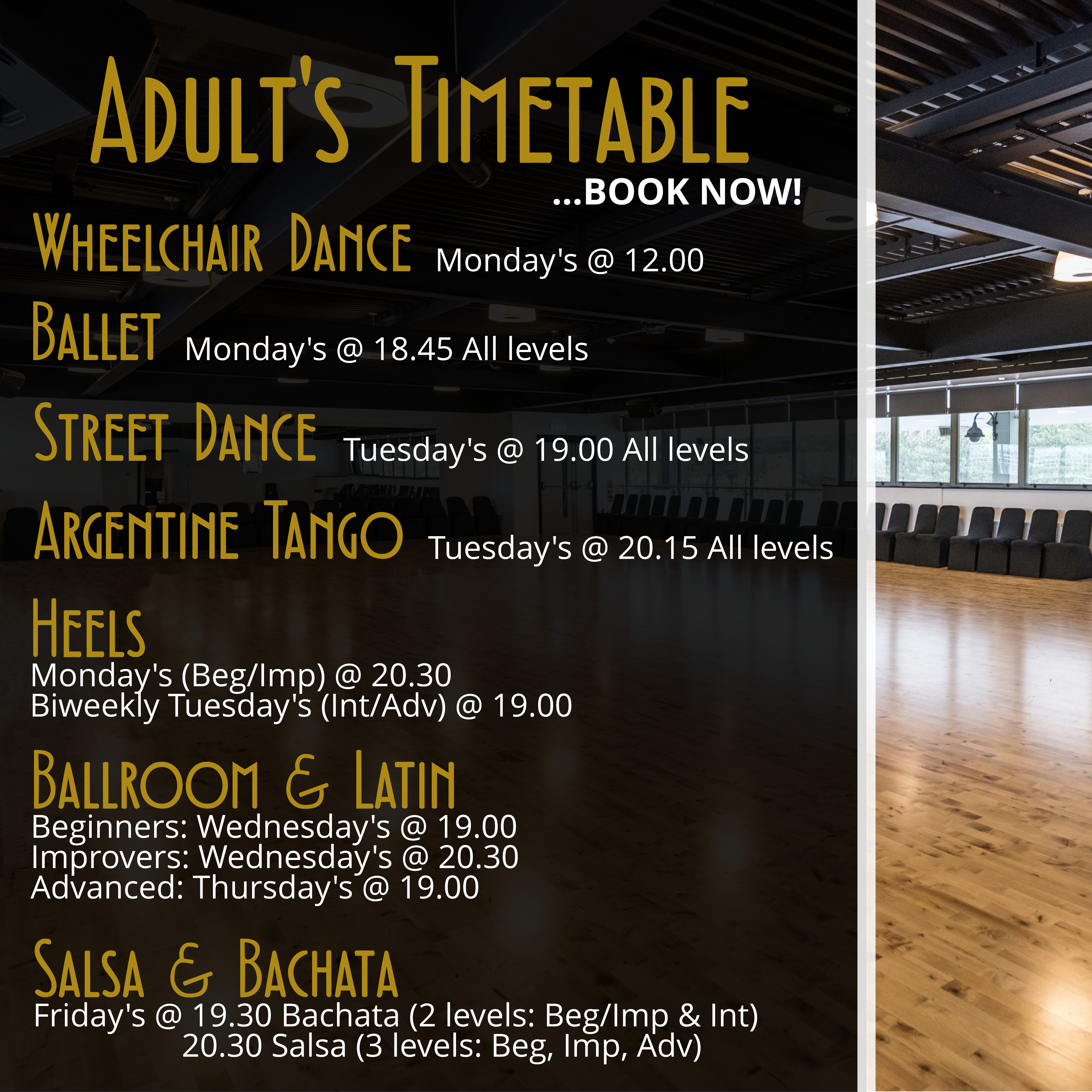 Adult Class Timetable