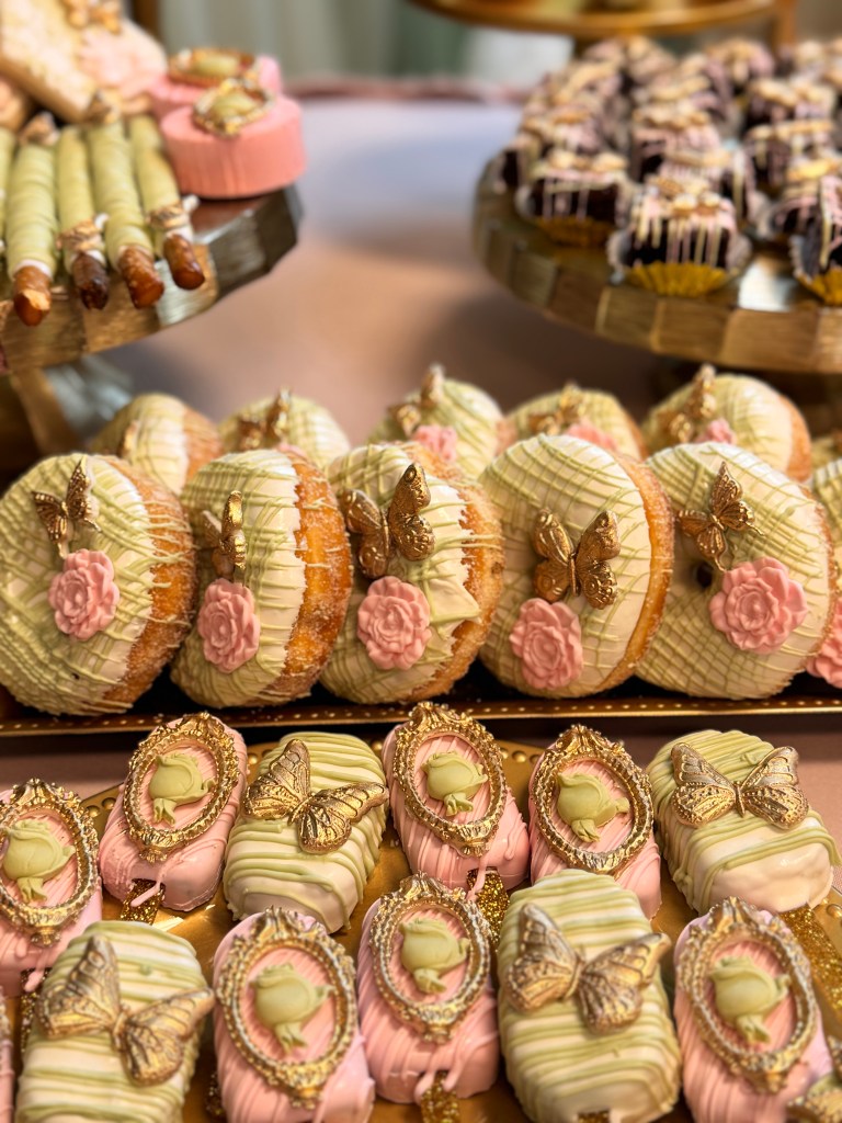 Decorated donuts and cakesicles