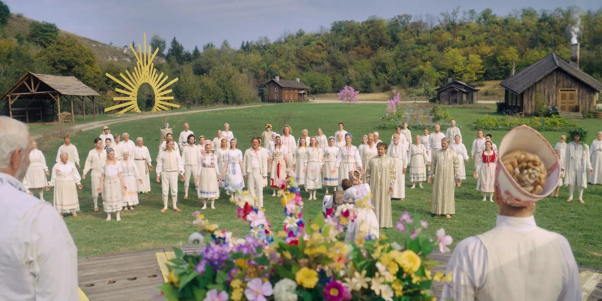 The commune of Harga in Sweden, a still from Midsommar