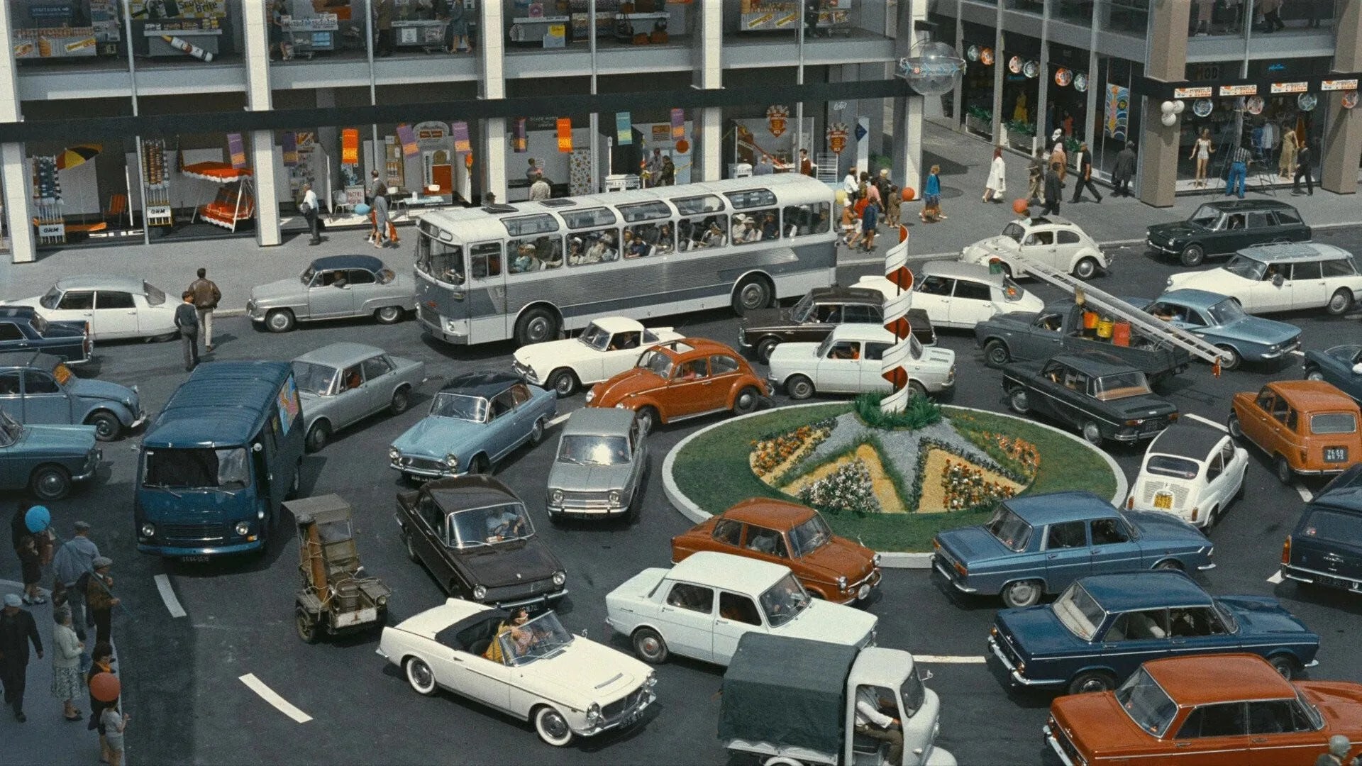 The cars carousel traffic roundabout