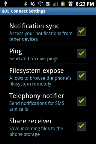 KDE Connect Android plugins