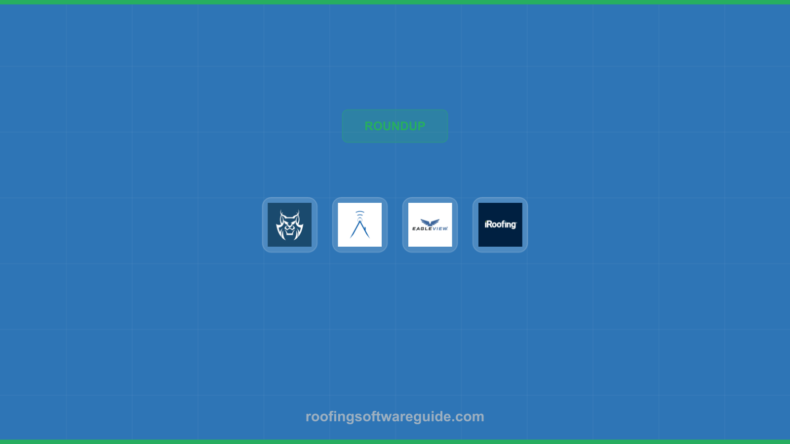 Roofing Software Guide logo with icons for roofing, software, and tools.