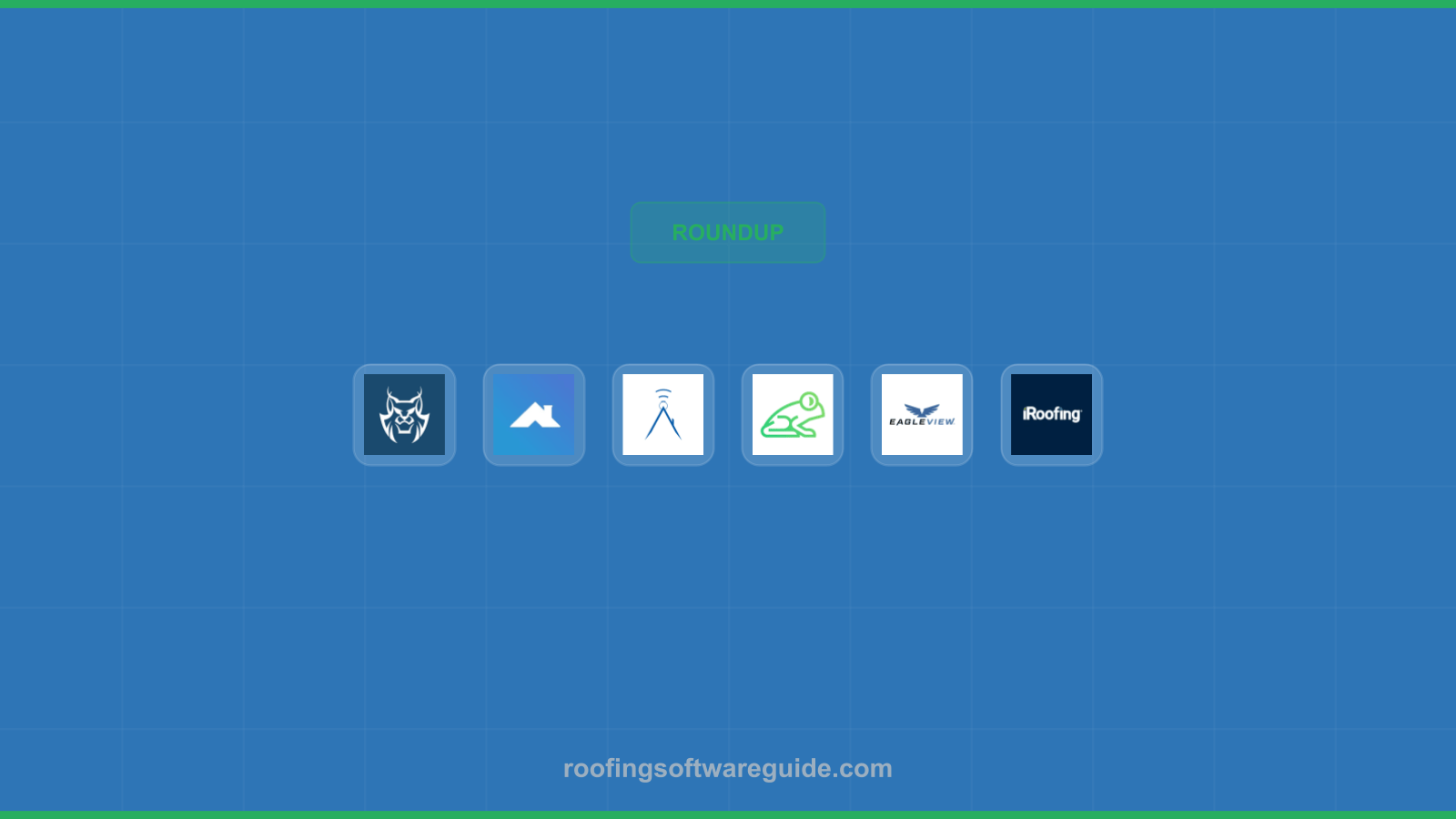 Roofing Software Guide logo with icons representing roofing and software tools.