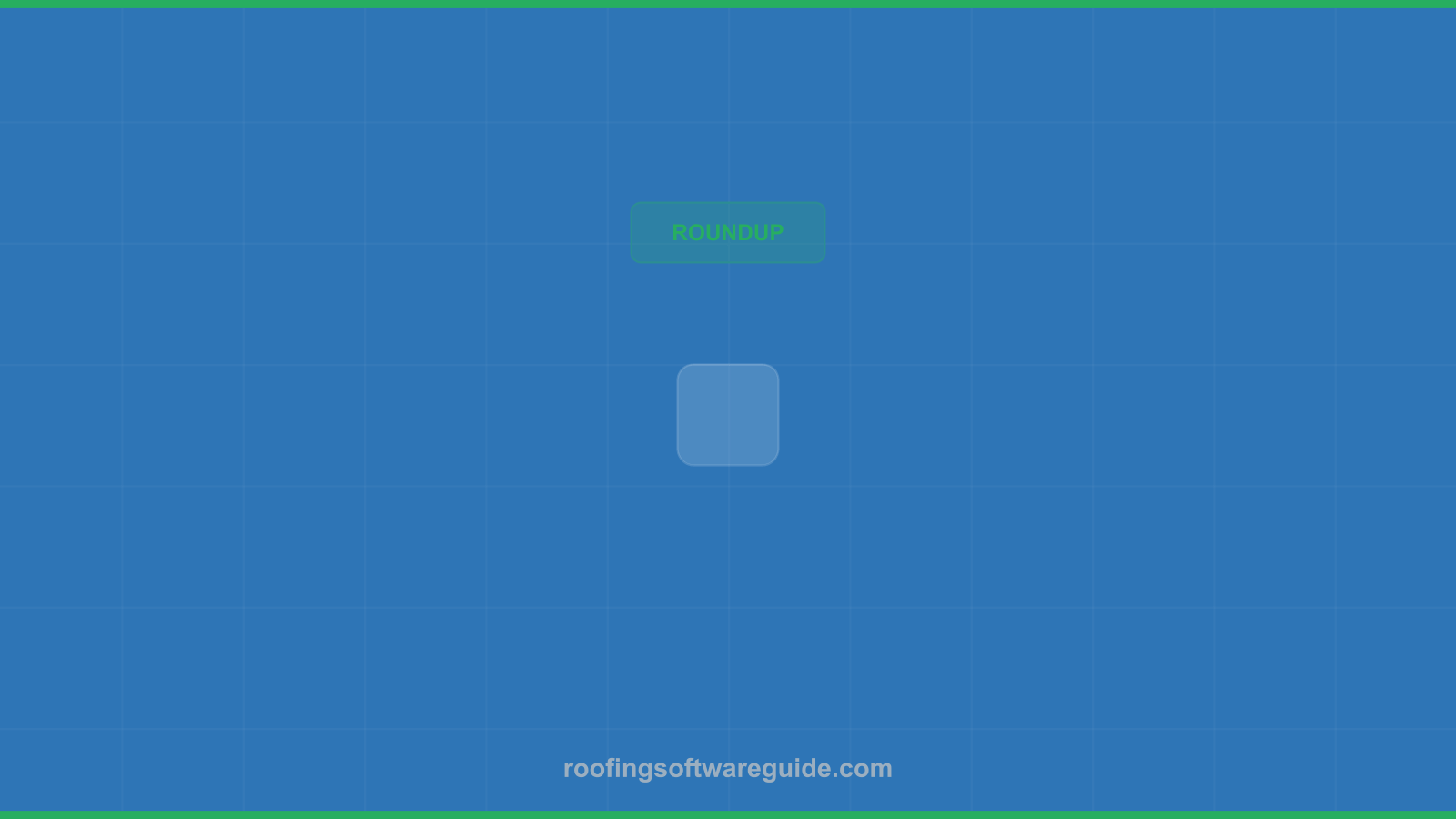 Roofing Software Guide logo on blue background for SEO.