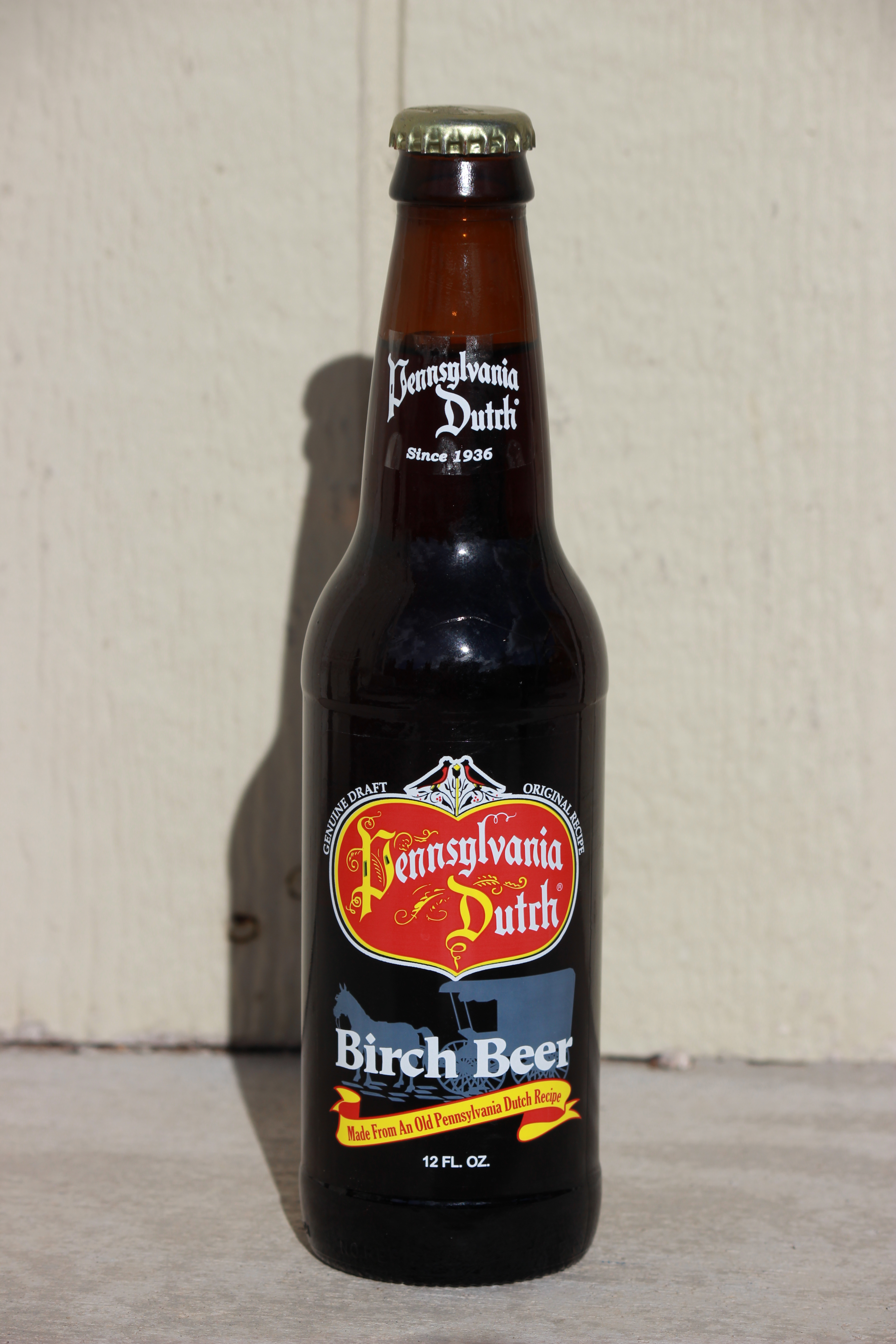 Pennsylvania Dutch Birch Beer Glass Bottle