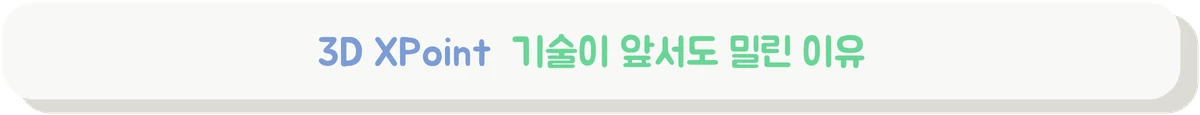3D XPoint의 구조와 시장에서 물러난 이유를 설명하는 배너