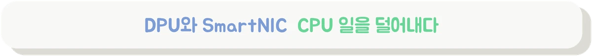 DPU와 SmartNIC이 서버 CPU의 인프라 작업을 나눠 맡는 구조를 설명하는 배너