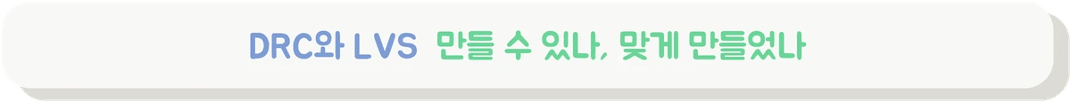 DRC와 LVS 물리 검증을 설명하는 배너