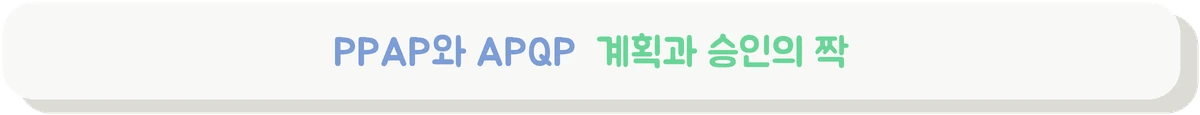 PPAP와 APQP의 관계와 흐름을 설명하는 배너