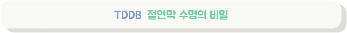 TDDB로 절연막이 시간이 지나 파괴되는 원리를 설명하는 배너