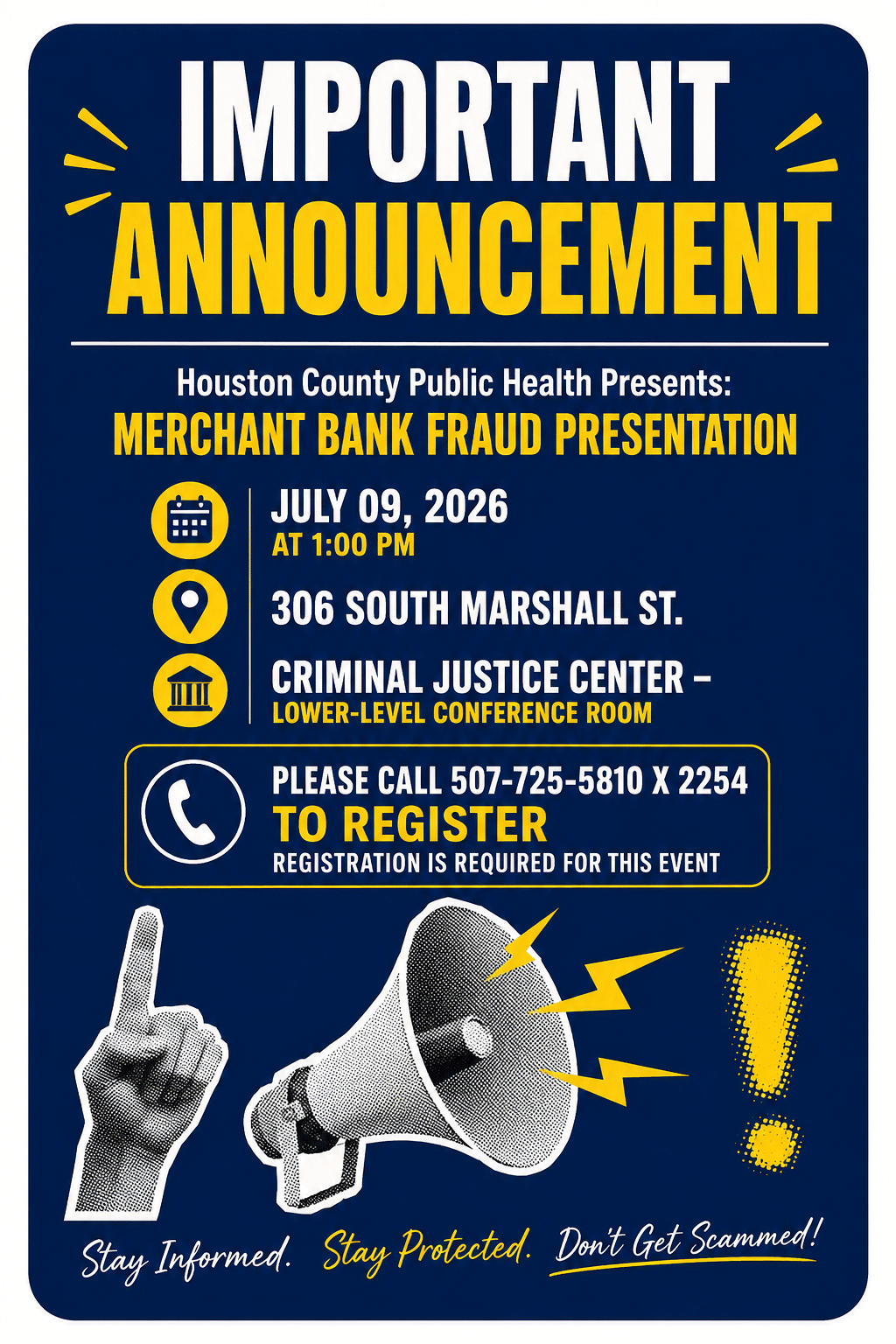 Houston County Public Health Presents: Merchants Bank Fraud Presentation