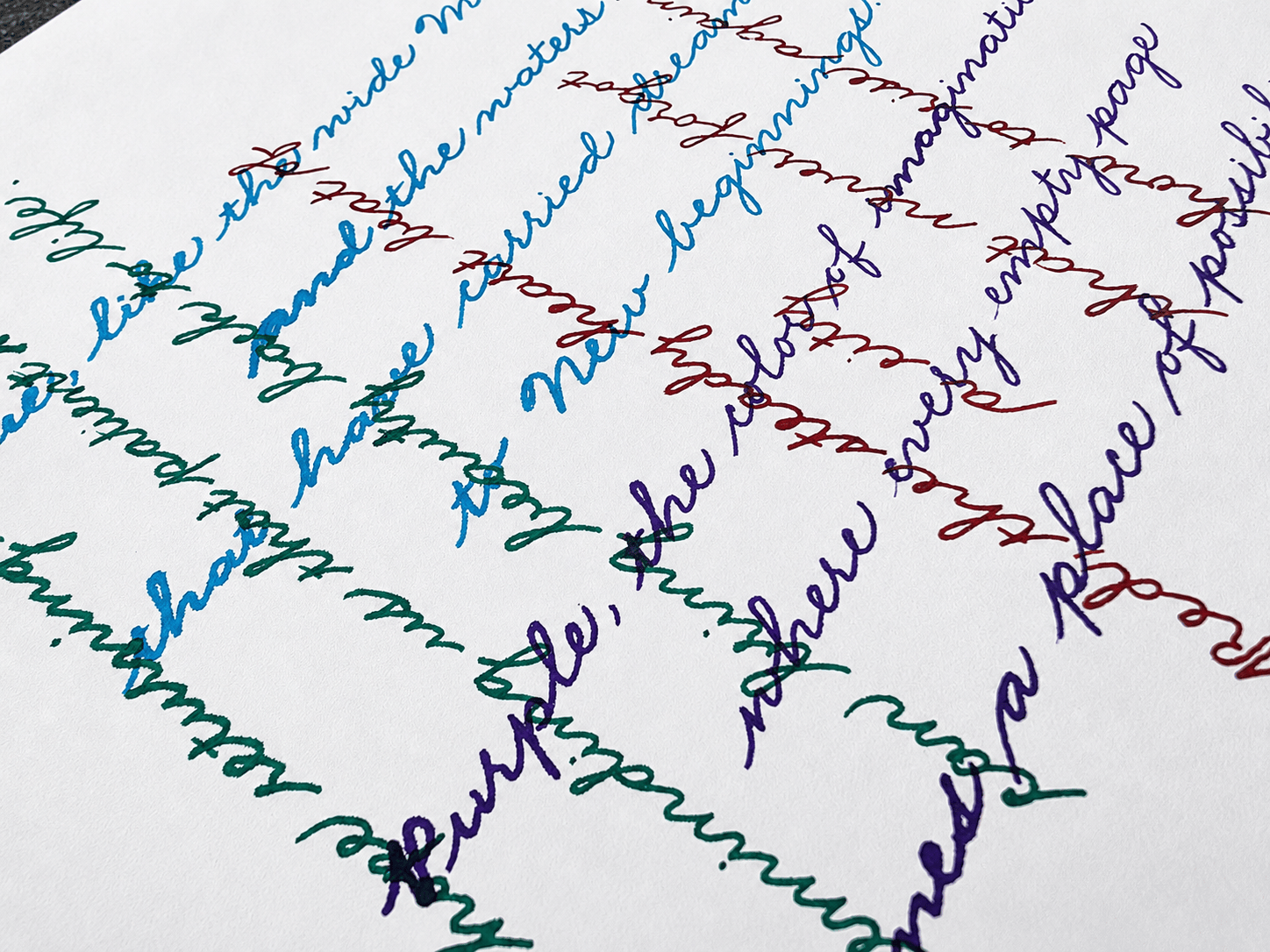 American Cursive cross-writing using Detroit Pen Show inks