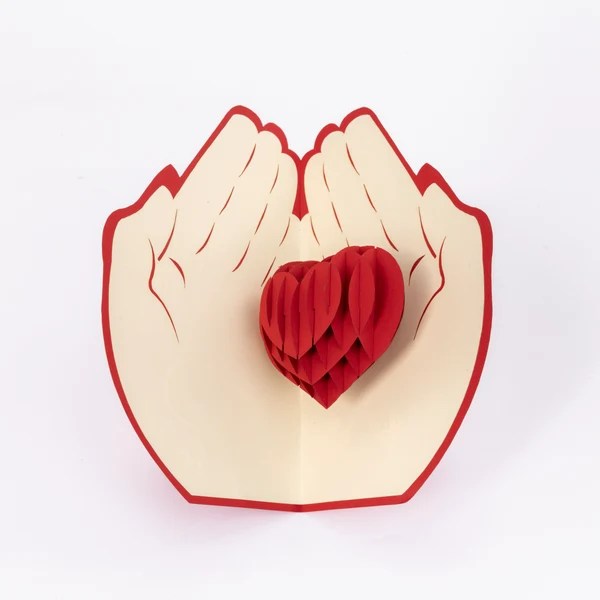 Heart in the hand greeting card 
