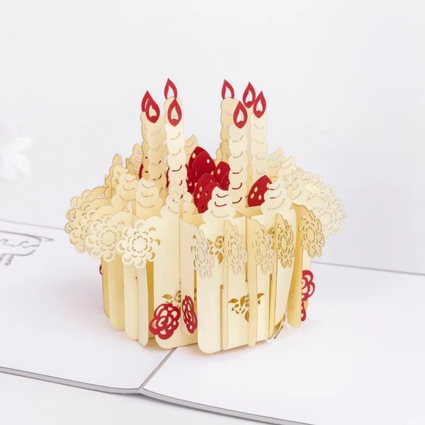 Strawberry cake greeting card