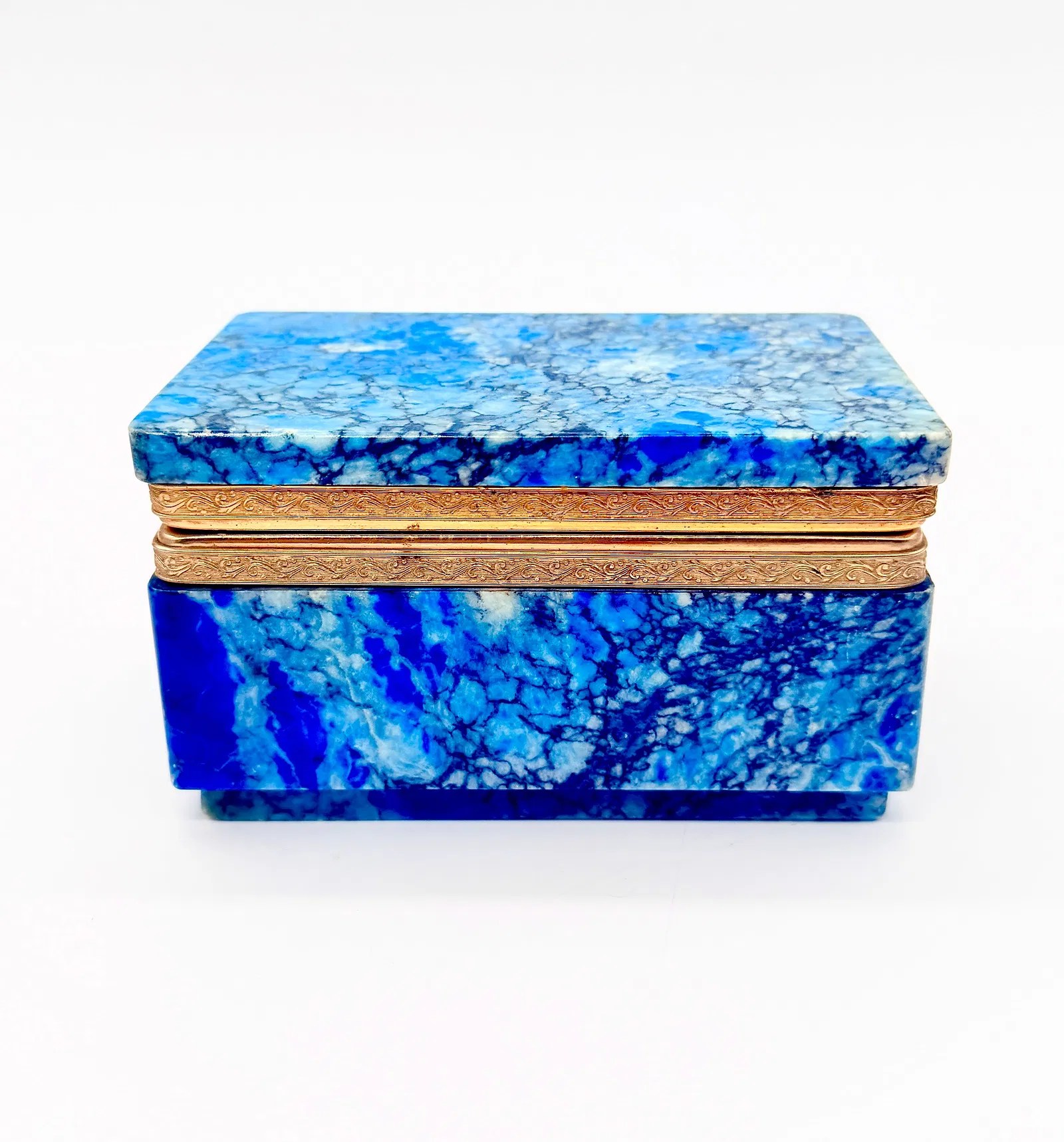 French blue marble box with a gilt-bronze mount, 19th century