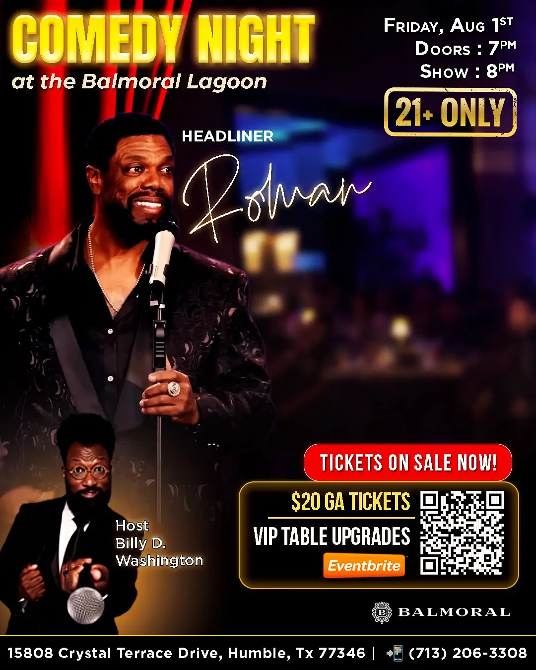 Comedy night social graphic
