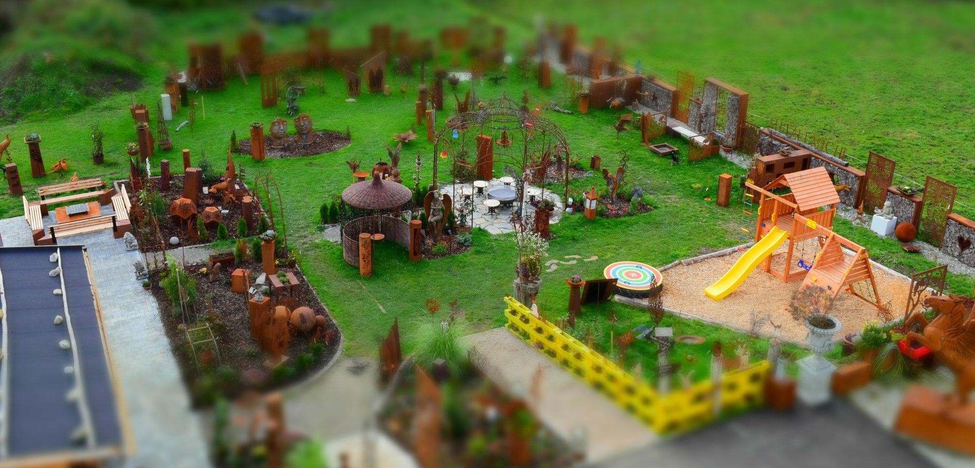 Stele Willkommen H75cm Garten Deko Rost Rostdeko Edelrost Garten Schild Braun Levandeo