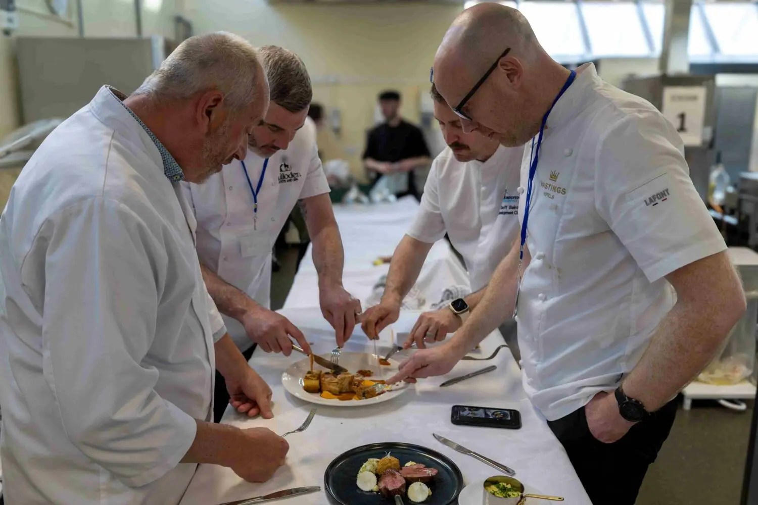 Judges and competitors at the Rotary Ireland Generation Chef 2026 Grand Final in SRC Newry