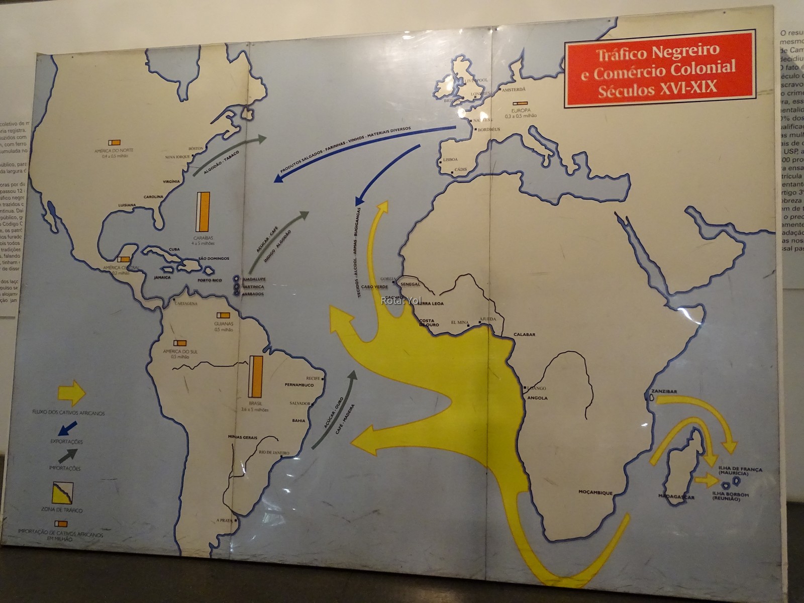 Afrobrasil Müzesi'nde Afrikalı kölelerin Güney Amerika'ya taşınma yolları levhası