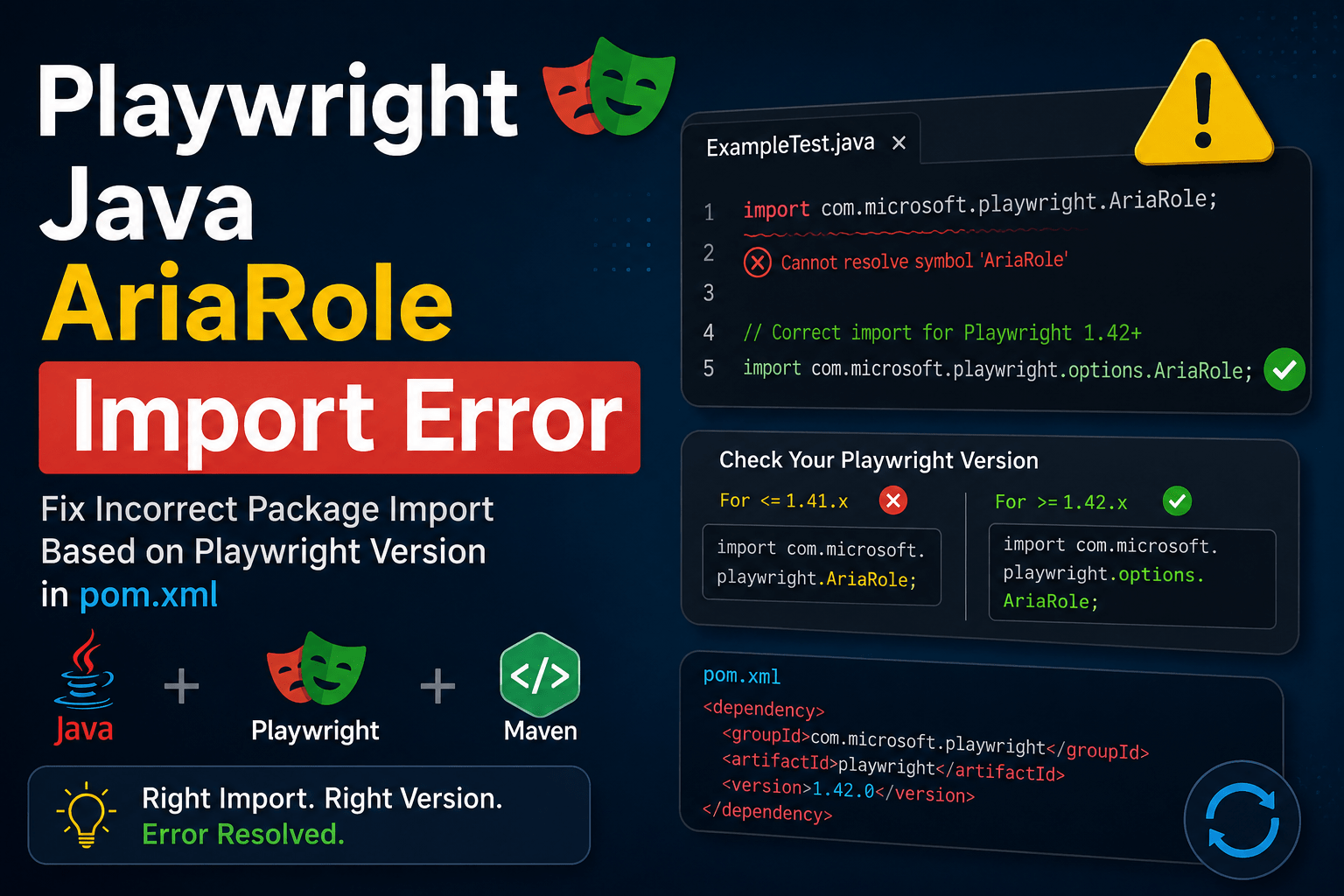 Playwright Java import error AriaRole