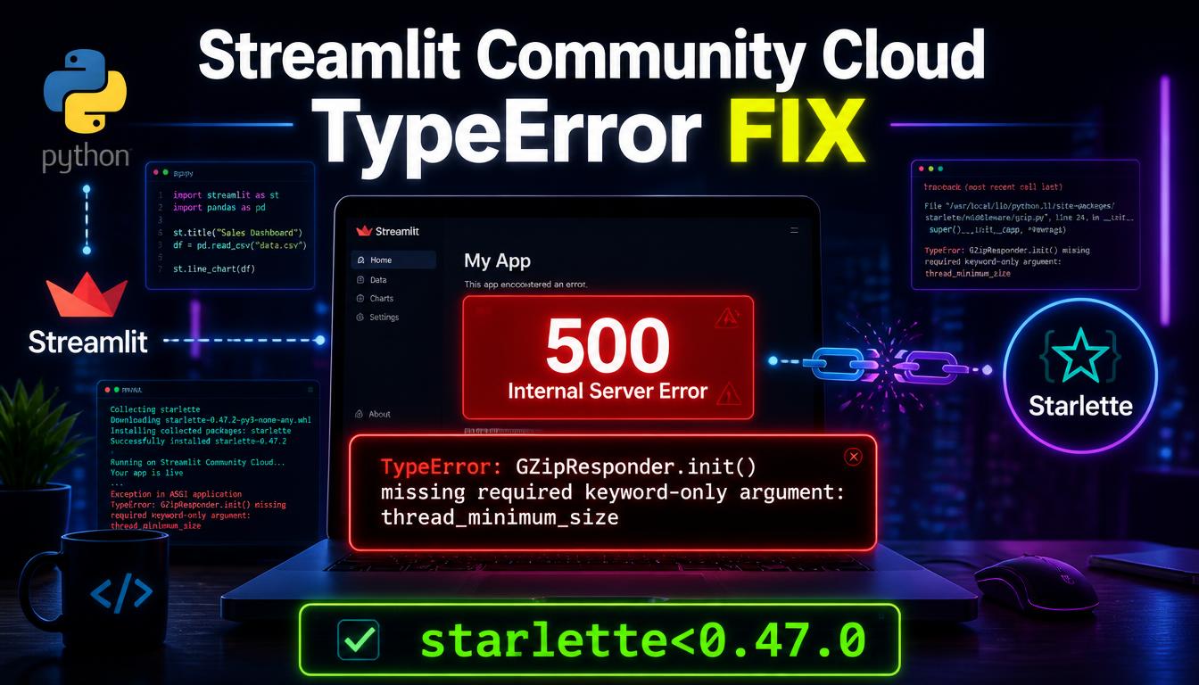 Streamlit Cloud Starlette TypeError Fix