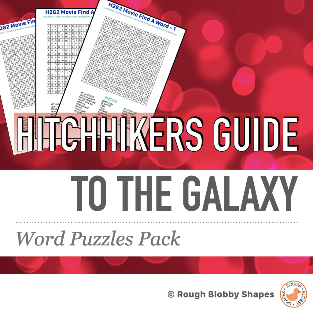 Hitchhikers Guide to the Galaxy (Movie) Word Puzzles Pack