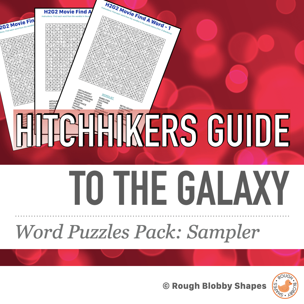 Hitchhikers Guide to the Galaxy (Movie) Word Puzzles Free Sampler