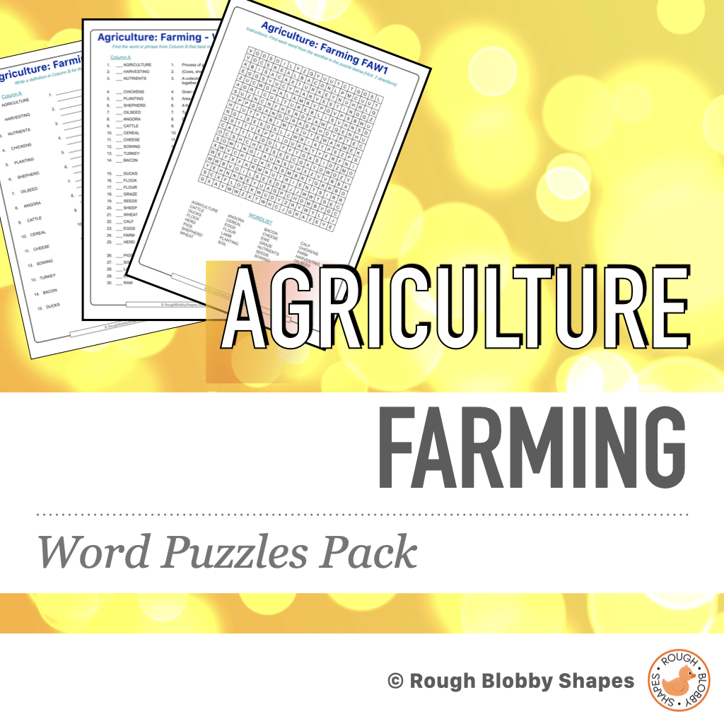 Agriculture: Farming - Word Puzzles