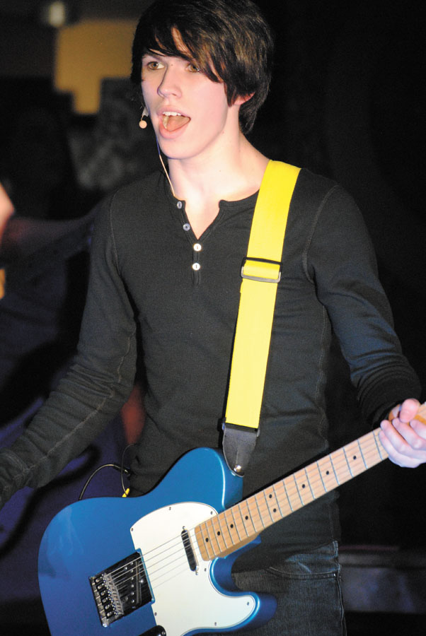 Brayden Gomer rocks out as Hamlet.