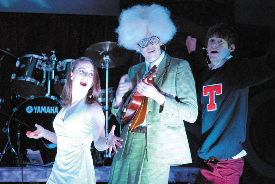 Caroline Courtney, Bryce Veach and Matt Shelden perform.