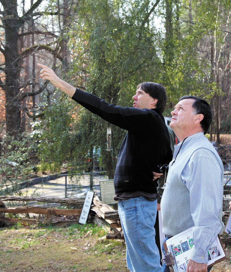 Boyd and Roger Gagnon spot something interesting.