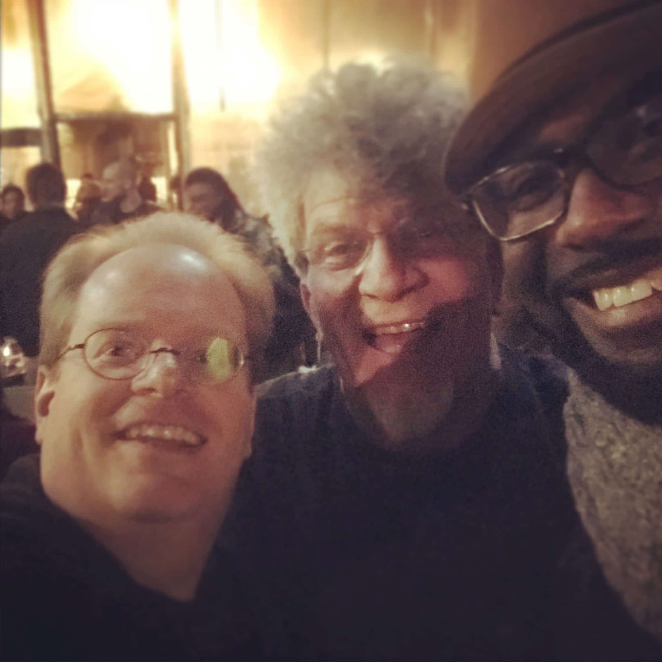 From left, INtown editor and poet Collin Kelley with Kodac Harrison and poet Jon Goode at Java Monkey Speaks.